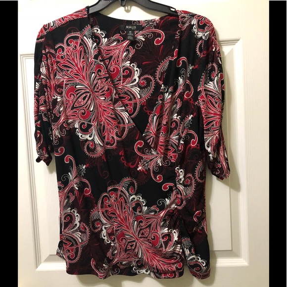 Style & Co 3/4 Sleeve Wrap Top 2X - Picture 5 of 8